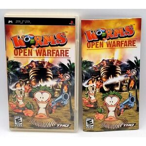 WORMS OPEN WARFARE SONY PSP GAME CASE & MANUAL‎ ONLY PLAYSTATION